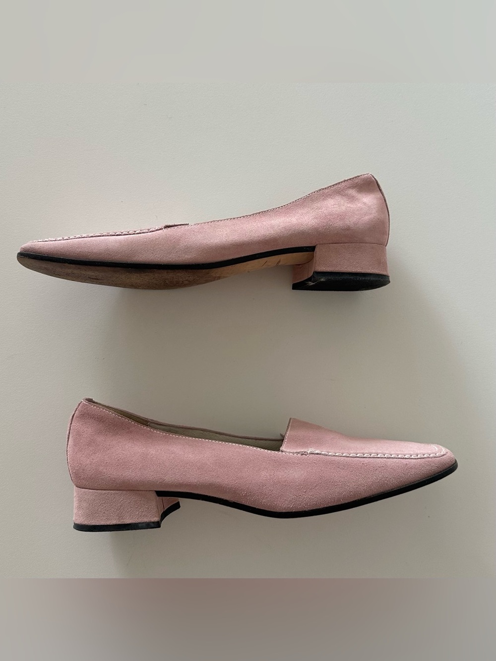 Vintage Lilly Pulitzer Suede Loafers Pink 8.5 Minimalist Preppy Coquette 90s - Picture 2 of 6